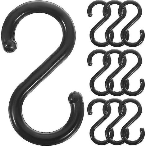 Set Mit 50 S-förmigen Haken Zum Aufhängen Von Kleidung Im Kleiderschrank. – 5,60 X 2,80 X 0,50 Cm – Schwarz