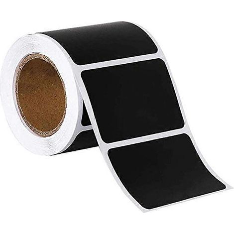 Rolle Mit Leeren Namensetiketten Zur Individuellen Gestaltung – Selbstklebende Etiketten – 5,5 X 3,5 X 0,05 Cm – Schwarz