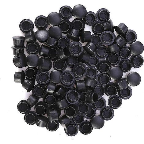100 Scharnierschraubenabdeckungen (10 Mm) Für Schubladentüren, Fenster Und Schränke – Rechts (schwarz) – 100 Stück – Schwarz