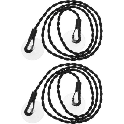 Set Mit 2 Tragbaren, Teleskopierbaren Wäscheleinen Mit Saugnäpfen, Kein Bohren Erforderlich Und Windbeständig. – 125,00 X 4,50 X 0,50 Cm – Schwarz