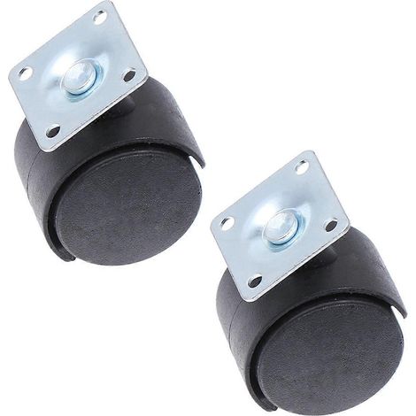 Set Mit 2 Verschleißfesten, Universellen 3,8 Cm (1,5 Zoll) Vierkantrollen Für Möbel Und Kinderwagen (schwarz) - Schwarz