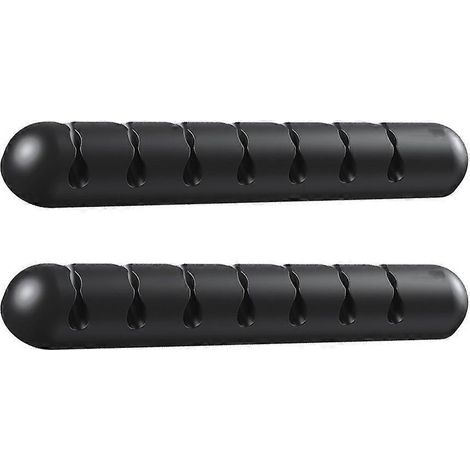 Set Mit 2 Kabelhaltern Für Zuhause Und Büro – 12,50 X 2,00 X 1,40 Cm – Schwarz