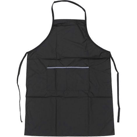Wasserdichte Friseurschürze, Arbeitskleidung, Mehrzweck-schürze, Große Vordertaschen, Schutzschürze (schwarz, Taschenränder In Zufälliger Farbe) – 80 X 54 X 0,1 Cm – Schwarz