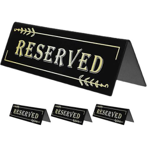 Set Mit 4 Acryl-schildern „reserviert“ Für Hochzeiten Und Restaurants. – 15,00 X 4,50 X 4,10 Cm – Wie Abgebildet
