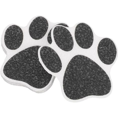 Set Mit 10 Pfoten-förmigen Badewannenaufklebern, Selbstklebende Wand- Und Bodenaufkleber – 9,9 X 9,5 Cm – Schwarz