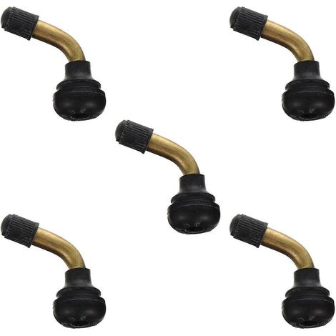 Set Mit 5 Abgewinkelten Messingstangen (45°) Mit Aufsteckbarer Gummibasis Für Roller Und Motorräder – 5 X 2,3 Cm – Schwarz