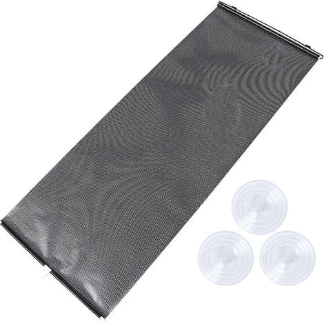 Set Mit 2 Universellen, Einziehbaren Rollos Für Autos, Sonnenschutz Und Fensterabdeckung (schwarz) – 125 X 50 Cm – Schwarz