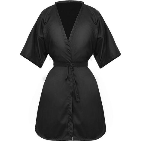 Lurrose 1 Stück Friseurmantel/umhang Im Kimono-stil (schwarz) - 98,00 X 65,00 X 0,30 Cm
