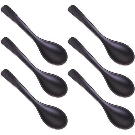 A5 Melamin-besteckset, Schwarzer Suppenlöffel In Porzellanoptik, Robustes Geschirr Für Den Haushalt (140071) – 17,1 X 4 Cm – Schwarz