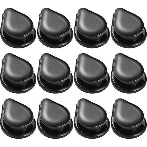 Set Mit 12 Multifunktionalen Klebehaken Für Autositzlehnen – Mini-kreativhaken – 3,3 X 2,3 Cm – Schwarz