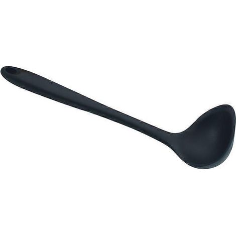 Antihaftbeschichteter Silikon-suppenlöffel, Langer Griff, Einfarbig, Suppenkelle, Küchenutensil Für Haushalt Und Gastronomie (schwarz) – 29,50 X 9,00 X 2,00 Cm – Schwarz