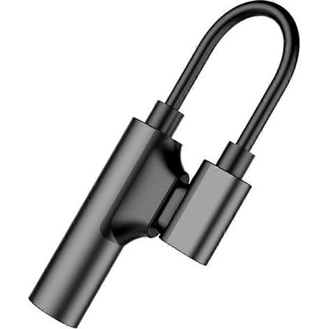 Usb-c Auf 3,5-mm-audio- Und Datenkonverterkabel Mit Lade- Und Wiedergabefunktion (schwarz)