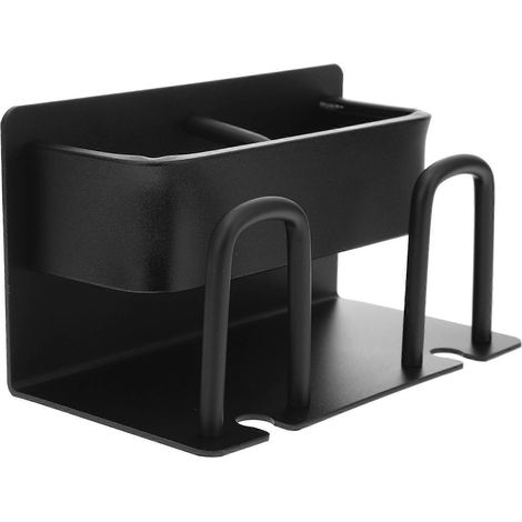 Wandmontierter Zahnbürstenhalter Fürs Badezimmer, Becherhalter Für Zahnbürste Und Zahnpasta – 14 X 8 Cm – Schwarz