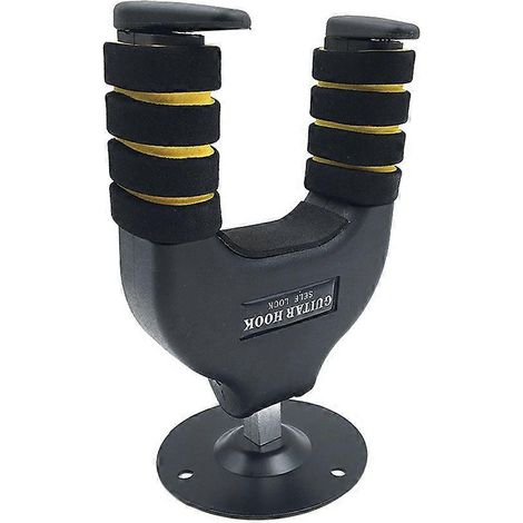 Wandmontierter Gitarrenhaken Für Akustik- Und E-gitarren (schwarz) – 15 X 10 X 7,5 Cm – Schwarz