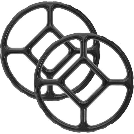 Set Mit 2 Rutschfesten Wok-untersetzern Aus Metall Für Gasherde – 15,20 X 15,20 X 0,70 Cm – Schwarz