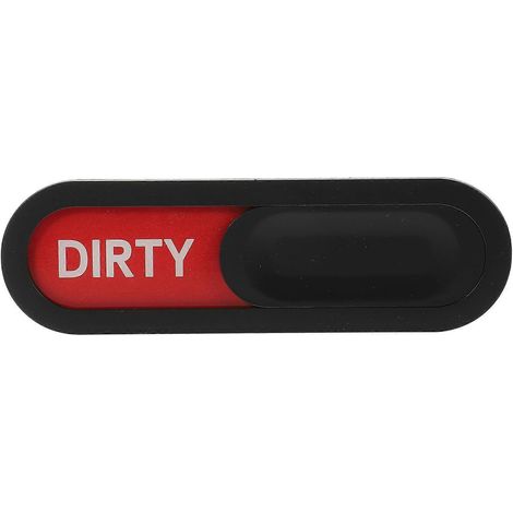 Ovaler Geschirrspülermagnet, Kratzfester, Verschiebbarer Magnetindikator „sauber/schmutzig“ – 15 X 4,5 X 0,5 Cm – Schwarz
