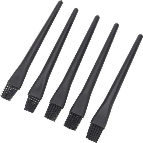 Set Mit 5 Esd-antistatikbürsten Mit Runden Kunststoffgriffen Zur Tastaturreinigung (schwarz)