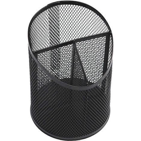 Kreativer Schwarzer Stiftehalter, Abgeschrägter Metall-stiftehalter, Dekorativer Schreibtisch-organizer – 10,6 X 14,7 Cm – Schwarz
