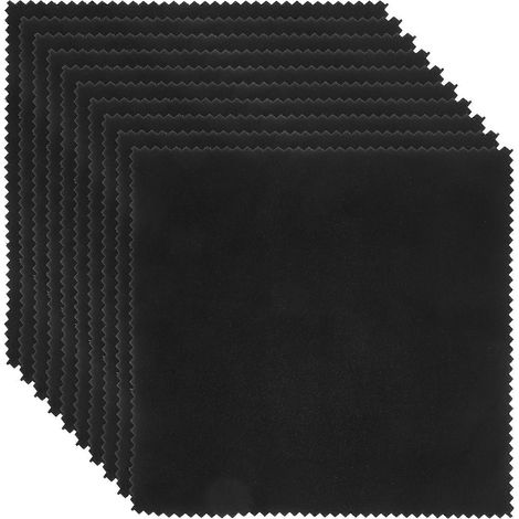 Set Mit 10 Wiederverwendbaren Reinigungstüchern Für Klavier, Violine, Bass Und Gitarre. – 15 X 15 X 0,1 Cm – Schwarz