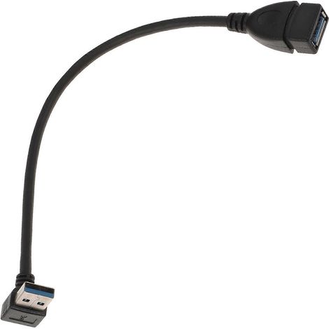 Usb 3.0-verlängerungskabel, Rechtwinkliger Usb-adapter (90°-winkel) – 23 X 2,5 X 1,5 Cm – Schwarz