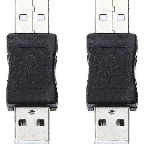 Mini- Und Leichter Tragbarer Adapter Mit Zwei Usb-2.0-steckern (stecker Auf Stecker). – Schwarz