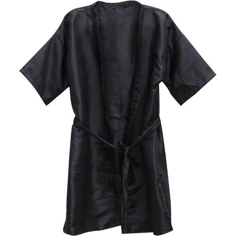 Bademantel Für Kosmetiksalonkunden, Figurformender Stoff, Kleidung Zum Färben Mit Heißfärbemitteln, Produkte Für Künstlerisches Haarstyling, Bademäntel Für Spa-salons, Friseurumhang (schwarz) - Schwar