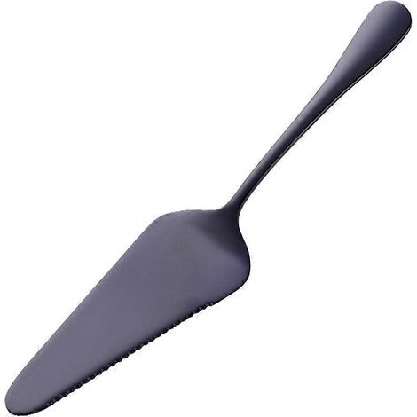 Einfacher, Gezahnter Tortenheber Aus Edelstahl, Auch Als Backwerkzeug, Pizza-, Käse- Und Sahneheber Geeignet (schwarz) – 22,74 Cm – Schwarz