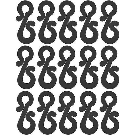 100er-pack Praktische Kunststoff-dachrinnenhaken Mit S-clip Und Leichter Befestigung Zur Dekoration. – 3,6 X 2 Cm – Schwarz