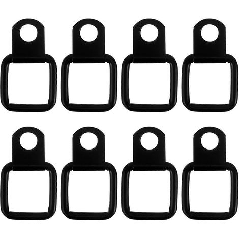 Set Mit 8 Zurrösen Für Kofferräume, Lkws Und Anhänger. – 5,50 X 3,00 X 0,50 Cm – Schwarz