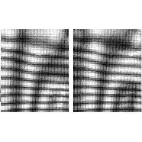 Set Mit 2 Wiederverwendbaren, Antihaftbeschichteten Grillmatten Aus Netzgewebe Für Den Außenbereich. – 40 X 33 Cm – Schwarz
