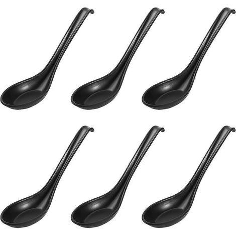 Bestonzon Set Mit 6 Suppenlöffeln Aus Melamin Im Japanischen Stil, Aus Kunststoff, Für Den Gebrauch Zu Hause Und In Der Gastronomie (matte Oberfläche, Hakenform)