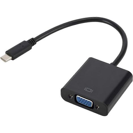 Robustes Usb 3.1 Typ-c Stecker Auf Vga Buchse Adapterkabel, Full Hd 1080p, Für Fernseher, Projektor Und Monitor (schwarz) - M-schwarz