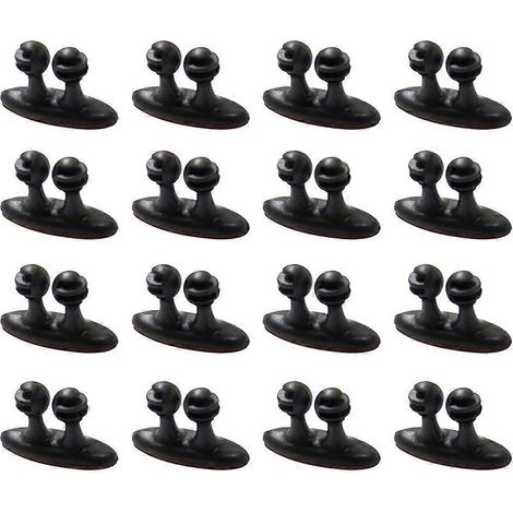 Set Mit 16 Selbstklebenden Kabelclips, Mini-multifunktionsclips, Kabelorganisator Und Kabelmanagement Fürs Auto (schwarz) – 2,60 X 1,50 X 1,00 Cm – Schwarz