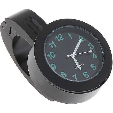 Modifizierte Tisch-/lenkeruhr Für Motorräder/elektrofahrzeuge, Aluminiumuhr, Modifizierte Wasserdichte Autouhr (schwarz) – 4,4–2,5 Cm – Schwarz
