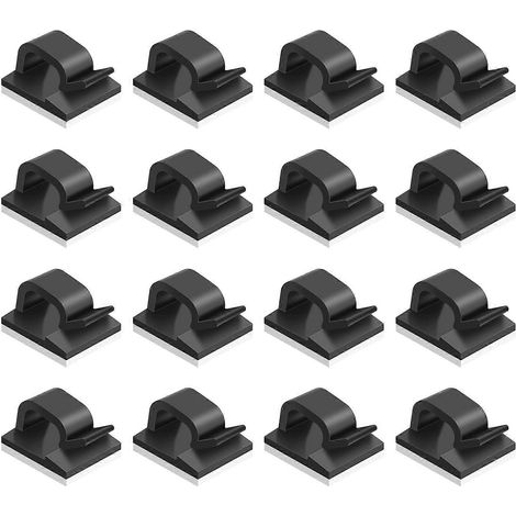 100 Selbstklebende Kabel- Und Schnurclips (schwarz) – 2,00 X 1,30 X 0,90 Cm – Schwarz