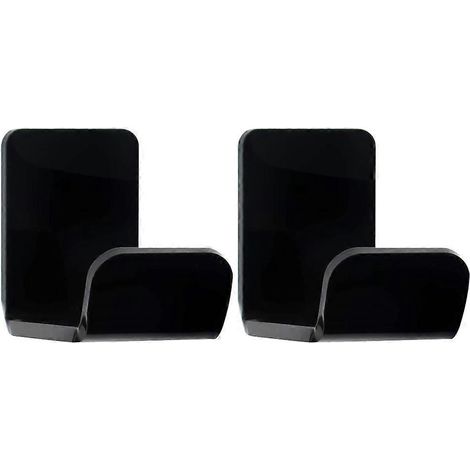 Set Bestehend Aus 2 Wand-kopfhörerhaltern, Kopfhörerablage, Haken Und Organizer. – 7,9 X 4,5 Cm – Schwarz
