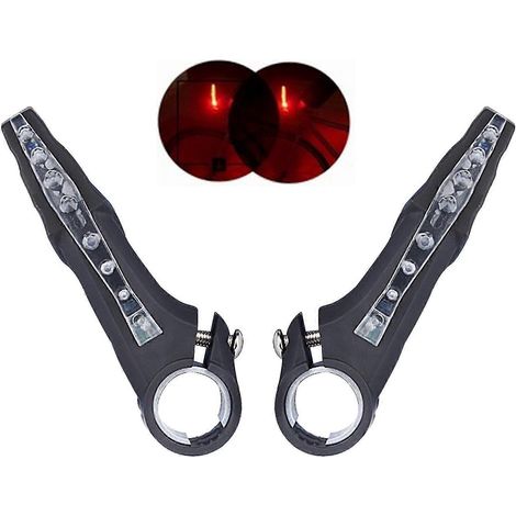 Set Mit 2 Rostfreien Lenkerhörnern Aus Aluminiumlegierung Mit Led-blinkern Für Mountainbikes – Rot