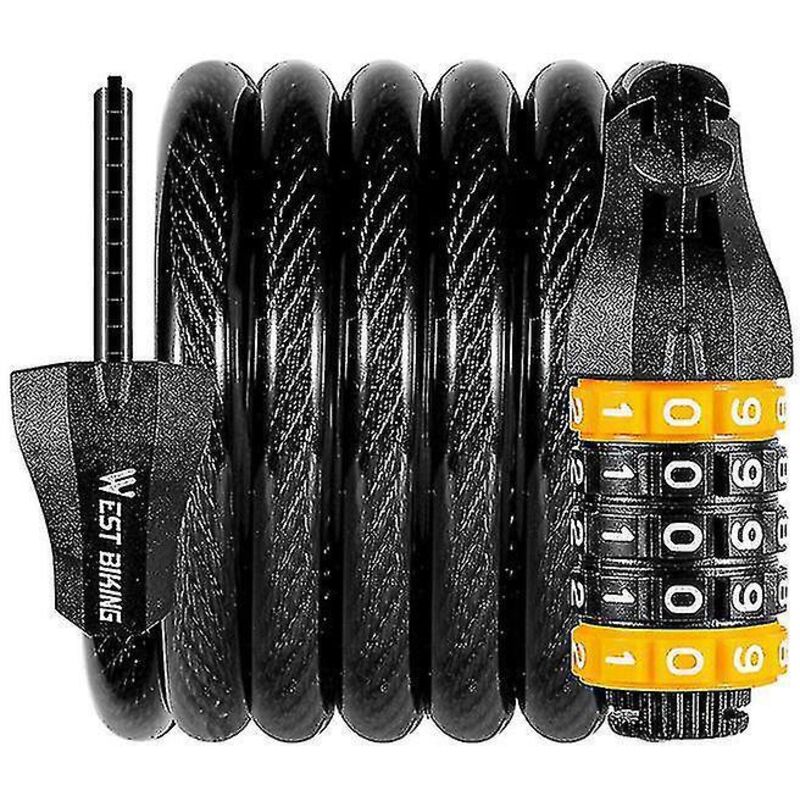 Kombinations-fahrradschloss 1,2 M/1,5 M, Robust Und Langlebig – 5 Digitale Codes