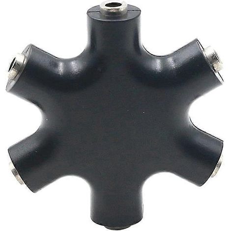 Snowflake 6-fach 3,5-mm-splitter-adapter Für Ohrhörer Und Kopfhörer Mit Aux-kabel (schwarz) - Schwarz