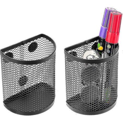 Magnetischer Stiftehalter, Stiftekorb Aus Edelstahl Mit 2 Fächern, Aufbewahrungsorganizer Für Schreibgeräte Aus Metall