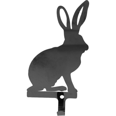 Dekorativer Osterhasen-wandhaken, Robuster Und Praktischer Wandhaken Für Bad Und Küche – 12 X 6 Cm – Schwarz