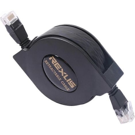 Ultradünnes, Einziehbares 10-gigabit-cat-6-ethernet-netzwerkkabel Mit Rj45-steckern Für Lokale Netzwerke (lans), Modems, Router, Pcs, Drucker Und Switches. – Schwarz
