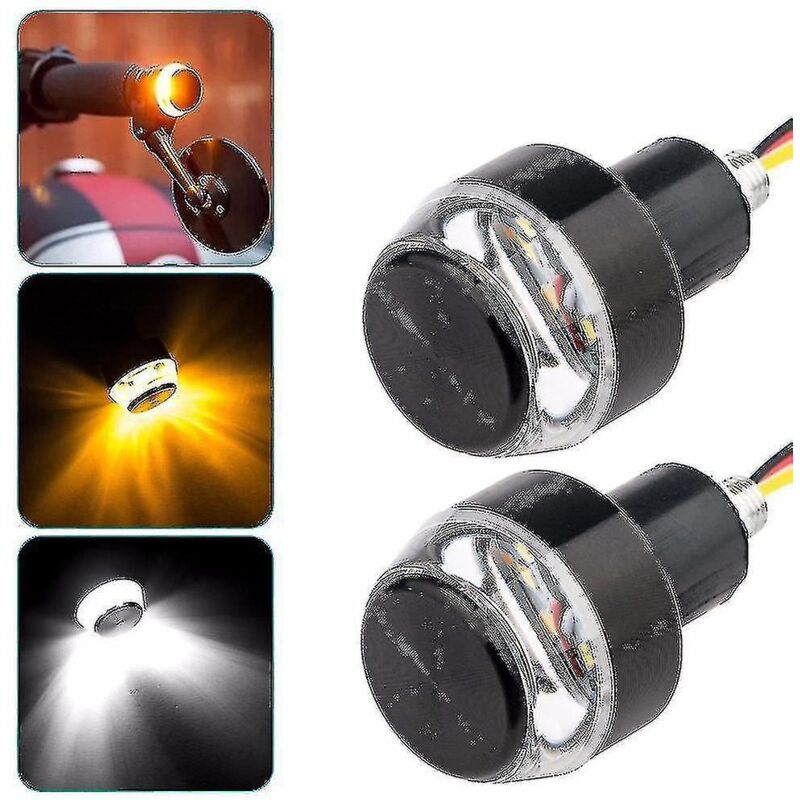 12v Led-blinker Für Motorradlenker (22mm), Blau Zu Weiß.