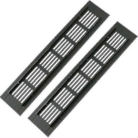 Set Mit 2 Rechteckigen Aluminium-lüftungsgittern Für Wohnmobiltüren – 250 X 50 Mm – Insektenschutz