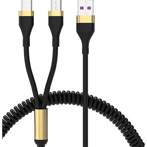 Federbelastetes Usb-c-schnellladekabel Für Android S9, S8, Note 8, Note 20 Und 10