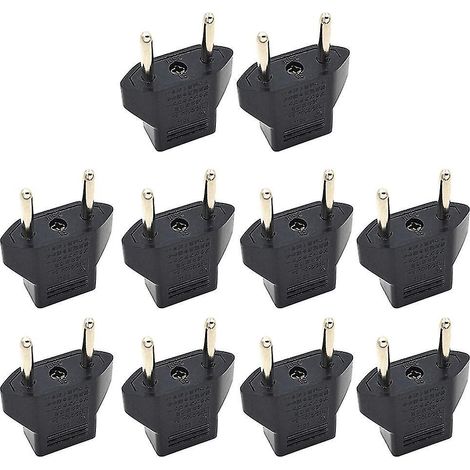 Packung Mit 10 Reiseadaptern Typ C (us-stecker Auf Eu-stecker)