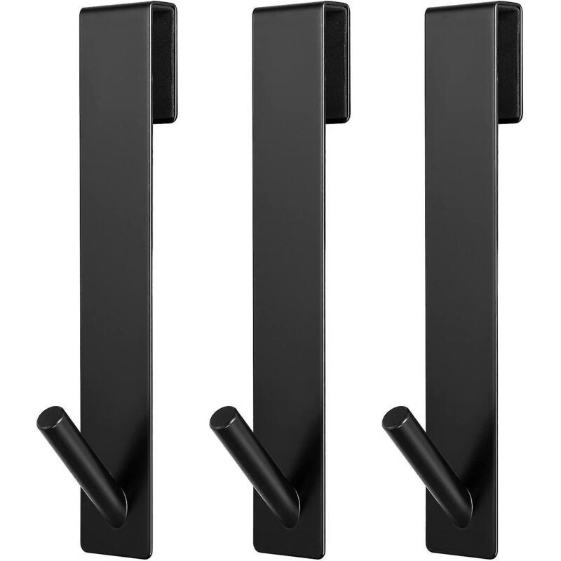 Duschtürhaken, 17 Cm, Schwarz, 3er-set, Für Rahmenlose Glasduschtüren, Ausziehbare Handtuchhaken