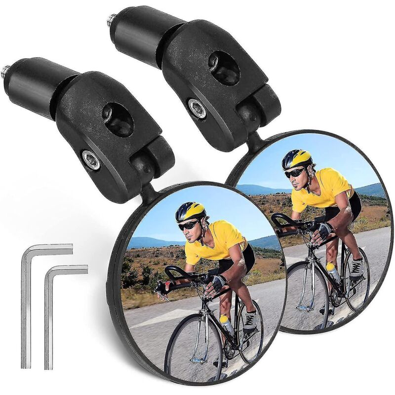 Fahrradrückspiegel, 360° Verstellbarer Fahrradrückspiegel, Konvexer Spiegel, 2er-set Fahrradspiegel, Verstellbare Und Drehbare Konvexe Kunststoffspiegel Zur Lenkermontage