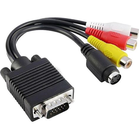 Vga-auf-3rca+s-adapterkabel, Vga-auf-s+av-adapter Für Pc, Der An Einen Fernseher Angeschlossen Ist