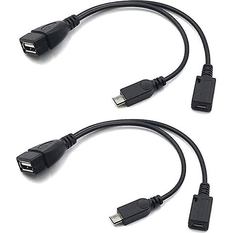 Micro-usb-auf-usb-2-in-1-adapter (otg-kabel + Stromkabel) – 2er-pack / 20 Cm